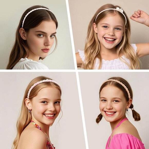 10Pcs Pearl Beaded Metal Headbands for Girls Women Elegant Hair Accessories main image 3